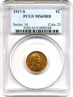 image for: 1917-S 1c PCGS MS65 RB