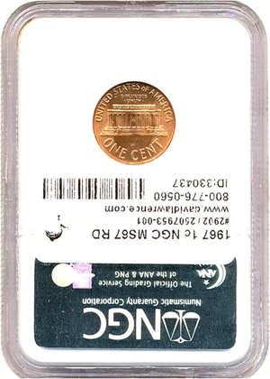 image for: 1967 1c NGC MS67 RD