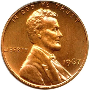 image for: 1967 1c PCGS MS67 RD (SMS)