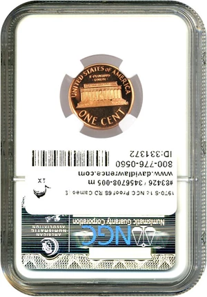image for: 1970-S 1c NGC Proof 68 RD Cameo (Small Date)