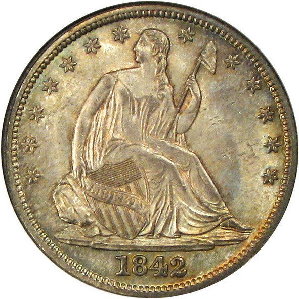 image for: 1842 50c NGC/CAC MS64 (Medium Date)