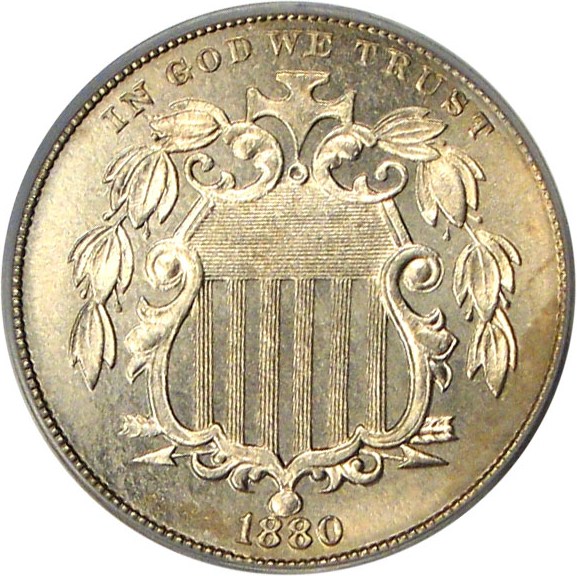 image for: 1880 5c PCGS MS64+ 