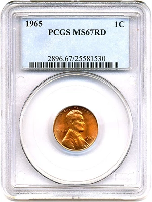 image for: 1965 1c PCGS MS67 RD