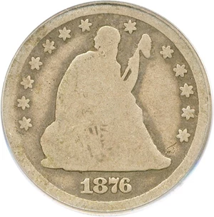 image for: 1876-CC 25c PCGS Good-4