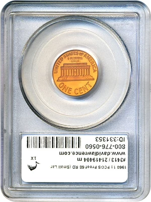 image for: 1960 1c PCGS Proof 68 RD (Small/Large Date)