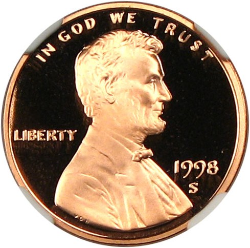 image for: 1998-S 1c NGC Proof 69 RD DCameo (Close AM)