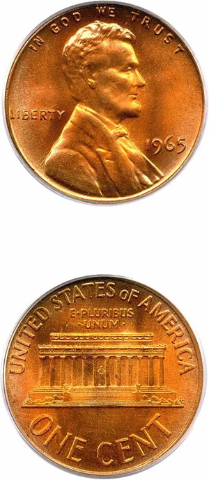 image for: 1965 1c PCGS MS67 RD