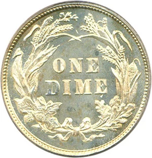 image for: 1899 10c PCGS Proof 65 Cameo