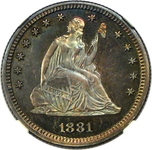image for: 1881 25c NGC/CAC Proof 66 * Color *
