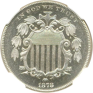 image for: 1878 5c NGC/CAC Proof 65