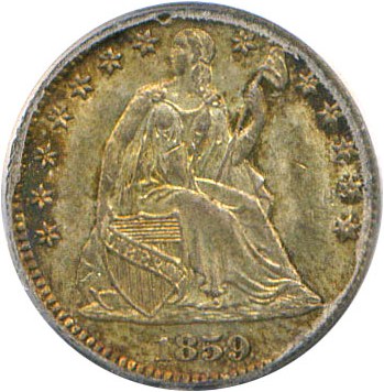 image for: 1859 H10c PCGS/CAC MS64