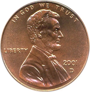 image for: 2001-D 1c PCGS MS68 RD