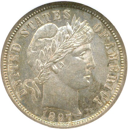 image for: 1897-S 10c NGC MS61