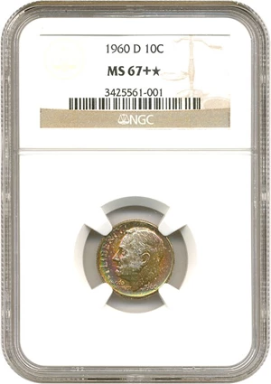 image for: 1960-D 10c NGC MS67+ (Star) *Color*