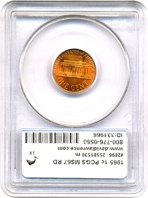 image for: 1965 1c PCGS MS67 RD