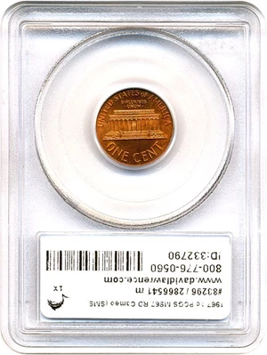 image for: 1967 1c PCGS MS67 RD Cameo (SMS)