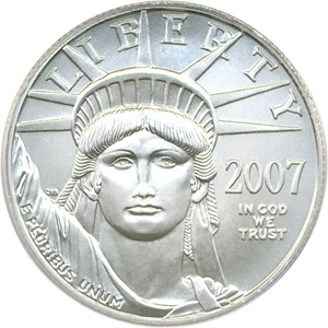 image for: 2007-W $50 PCGS MS69 (Platinum Eagle)