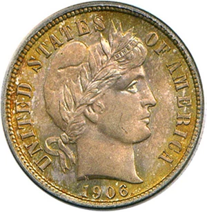 image for: 1906 10c PCGS MS66