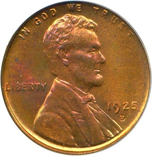 image for: 1925-D 1c PCGS MS65 RD (Newcomb)