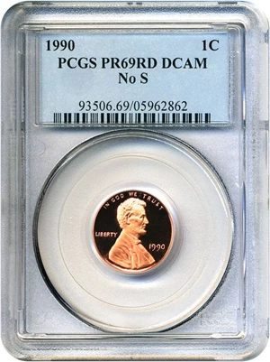 image for: 1990 1c PCGS Proof 69 RD DCameo (No S)