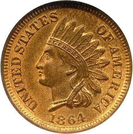 image for: 1864 1c NGC MS65 RD (Bronze)