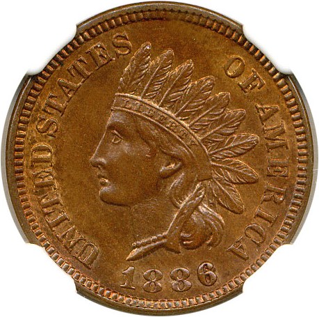 image for: 1886 1c NGC/CAC MS64 BN (Type 1)