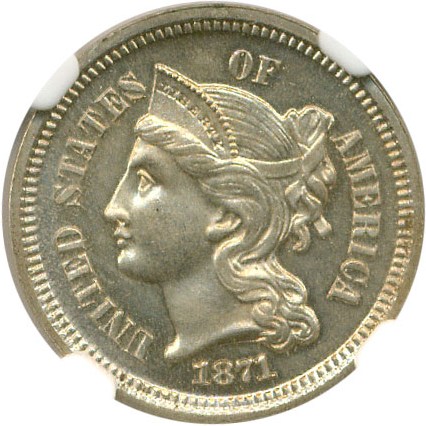 image for: 1871 3cN NGC Proof 63