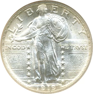 image for: 1919 25c NGC/CAC MS64