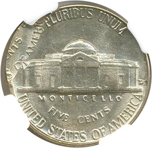 image for: Mint Error: 1958-D 5c NGC MS63 (Double Struck 2nd Strike 85% Off Center)
