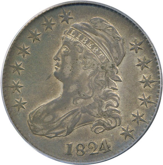 image for: 1824/1 50c PCGS/CAC VF35