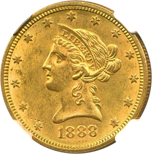 image for: 1888-O $10 NGC/CAC MS62