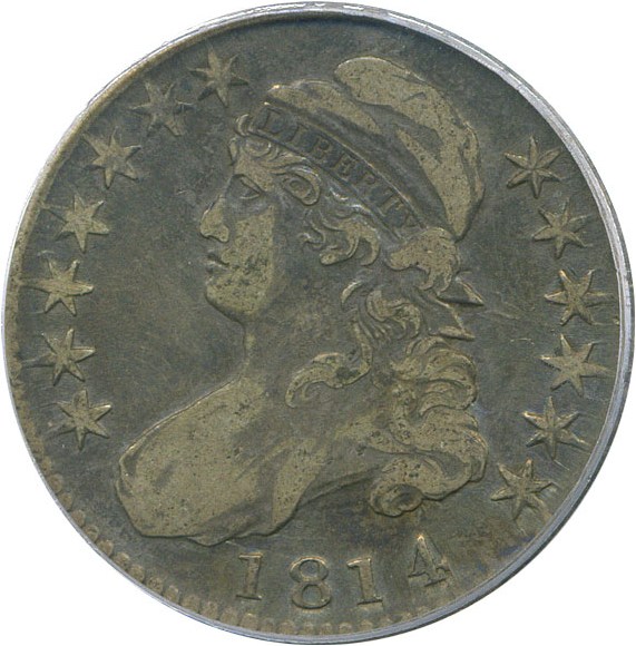 image for: 1814 50c PCGS/CAC VF30
