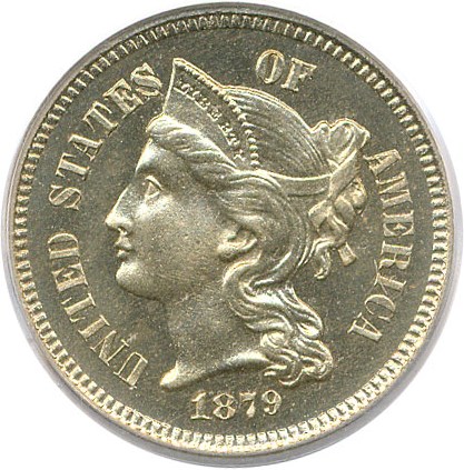 image for: 1879 3cN PCGS/CAC Proof 66 Cameo