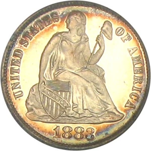 image for: 1883 10c PCGS/CAC Proof 64 Cameo * Color *