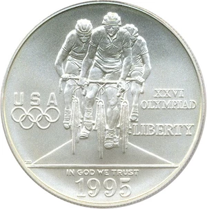 image for: 1995-D $1 PCGS MS70 (Olympic Cycling)
