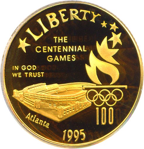 image for: 1995-W $5 PCGS Proof 70 DCameo (Olympic Stadium)