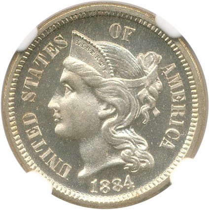 image for: 1884 3cN NGC Proof 65 Cameo