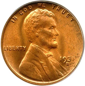 image for: 1931-S 1c PCGS MS66 RD