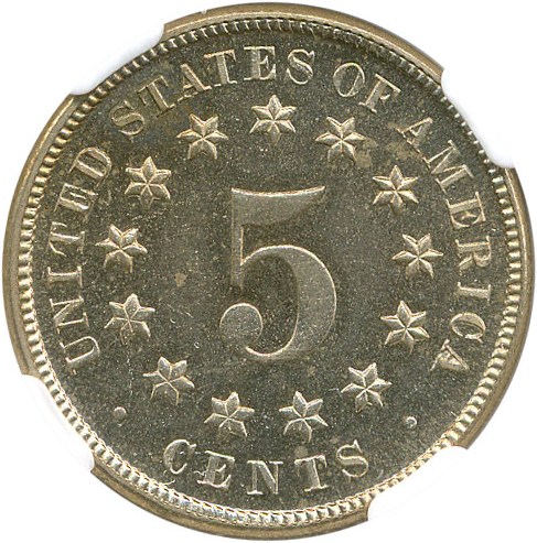 image for: 1870 5c NGC Proof 65 Cameo