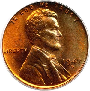 image for: 1947-D 1c PCGS MS67 RD