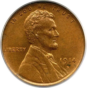 image for: 1914-S 1c PCGS MS64 RD
