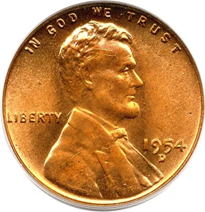 image for: 1954-D 1c PCGS MS66 RD