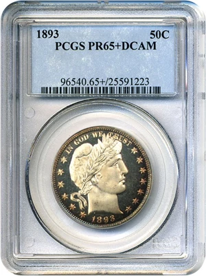 image for: 1893 50c PCGS Proof 65+ DCameo