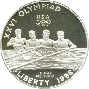 image for: 1996-P $1 PCGS Proof 69 DCameo (Olympic Rowing)