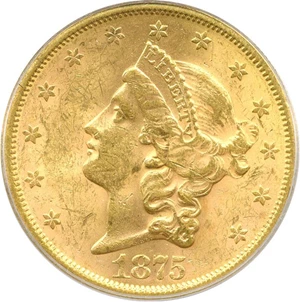 image for: 1875-S $20 PCGS MS61
