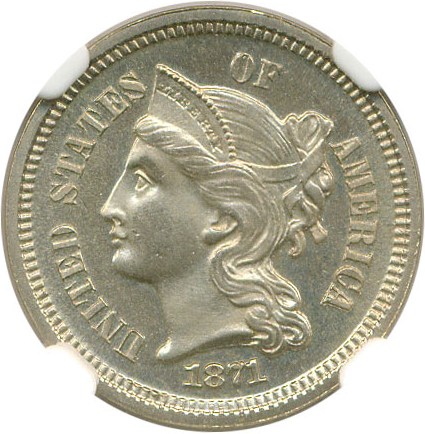 image for: 1871 3cN NGC/CAC Proof 65
