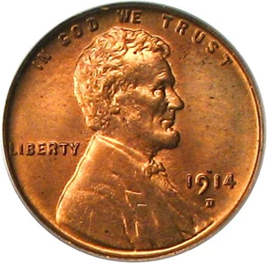 image for: 1914-D 1c PCGS MS64 RD
