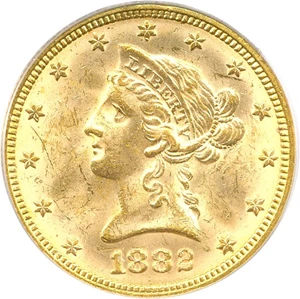 image for: 1882 $10 PCGS/CAC MS63+