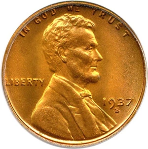 image for: 1937-S 1c PCGS MS67 RD