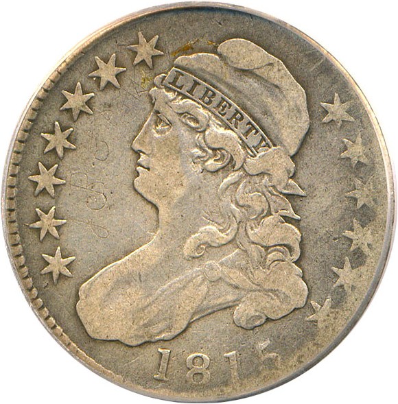 image for: 1815/2 50c PCGS Genuine (Graffiti)